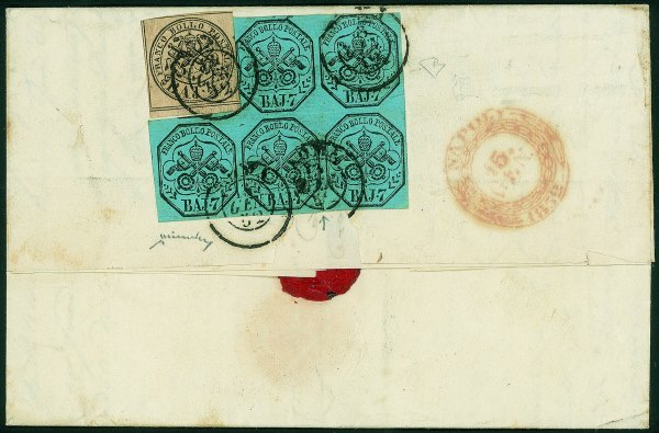 Antichi Stati Italiani - Stato pontificio - Lettera da Roma 13 GEN. 52 per Napoli