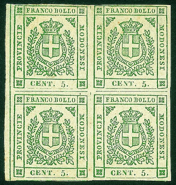 Antichi Stati Italiani - Modena - 1859 - Quartina del 5 cent (12 cat.11000)