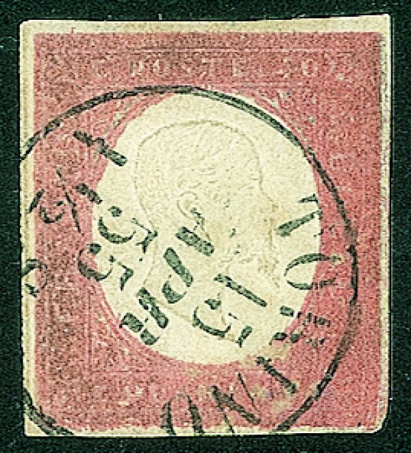 Antichi Stati Italiani - Sardegna - 1854 - 40 cent rosso mattone (9)