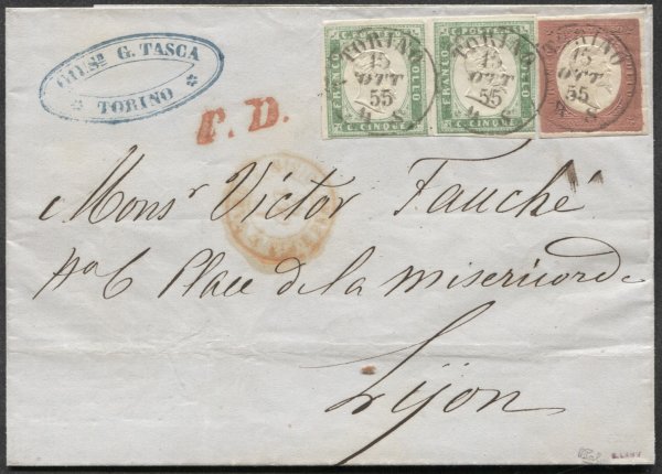 Antichi Stati Italiani - Sardegna - Lettera (9 + 13c)