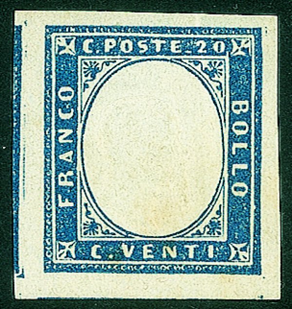 Antichi Stati Italiani - Sardegna - 1860 - 20 cent azzurro (15Ca)