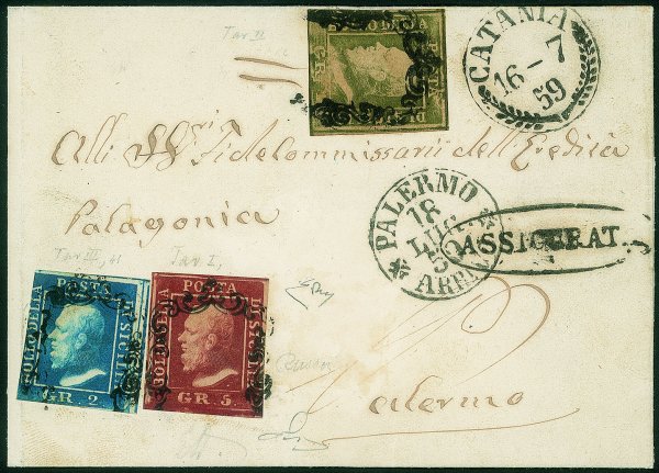 Antichi Stati Italiani - Sicilia - Lettera tricolore