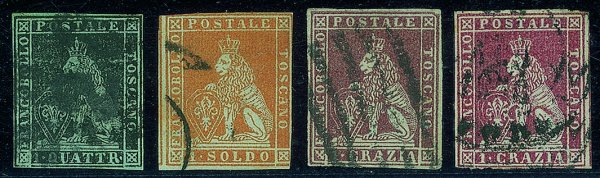 Antichi Stati Italiani - Toscana - 1851/1852 - Lotto di 9 valori