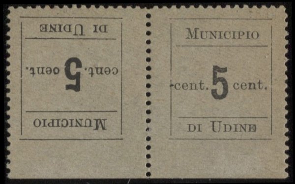 Occupazioni I guerra mondiale - Municipio di Udine - 5 cent (1c)
