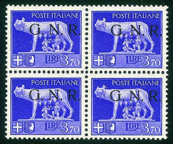 RSI - G.N.R. Brescia - 1943 - 3,70 lire (484/Ihcc)