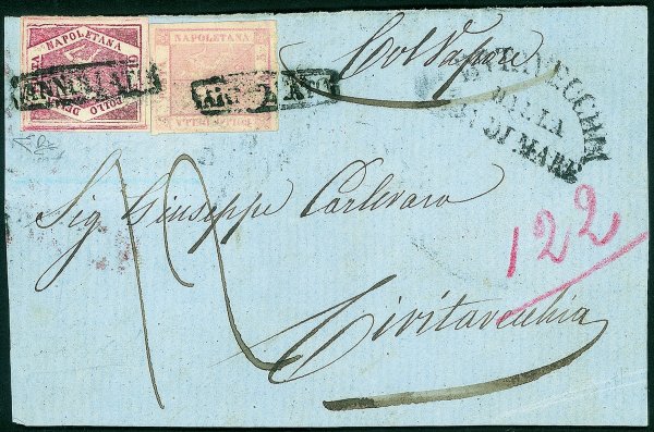 Antichi Stati Italiani - Napoli - Frontespizio di lettera da Napoli per Civitavecchia