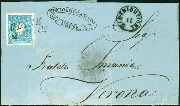 Antichi Stati Italiani - Lombardo Veneto - Lettera da Udine del 29.12.1862