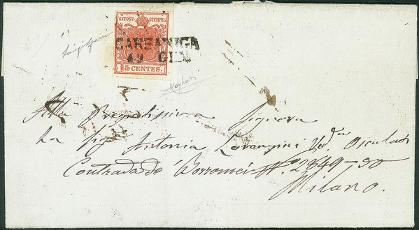 Antichi Stati Italiani - Lombardo Veneto - Annullamenti  - Carsaniga (P.ti 11)