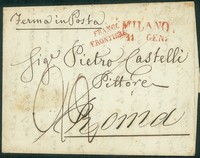 Antichi Stati Italiani - Lombardo Veneto - Milano (P.ti R2) + Franco Frontiera