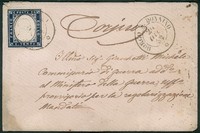 Regno - Vittorio Emanuele II - Bustina colorata (rosa) con 20 cent indaco (2)