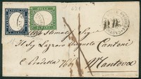 Regno - Vittorio Emanuele II - Mista Sardegna/Regno - 5 cent verde scuro (13D)