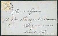 Regno - Vittorio Emanuele II - Lettera con 2 cent giallo (10c)