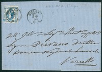 Regno - Vittorio Emanuele II - 15 cent litografico (12 + 13) I tipo + II tipo
