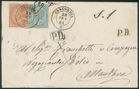 Regno - Vittorio Emanuele II - Lettera affrancata con 10 cent V. Emanuele II (L17)