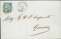 Regno - Vittorio Emanuele II - Lettera affrancata con 20 cent su 15 Ferro di Cavallo (23a)