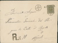 Regno - Umberto I - Busta raccomandata affrancata con 45 cent Umberto I (63)