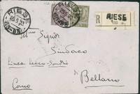 Regno - Vittorio Emanuele III - Busta raccomandata affrancata con 45 cent Floreale (75)