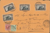 Regno - Vittorio Emanuele III - Busta raccomandata affrancata con quattro 40 cent Milizia I (206)