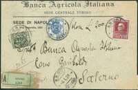 Regno - Vittorio Emanuele III - Busta assicurata tricolore