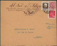 Regno - Vittorio Emanuele III - Busta con affrancatura tricolore mista Imperiale 20 + 30 cent (247/249)