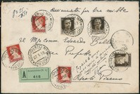 Regno - Vittorio Emanuele III - Busta assicurata affrancata con Imperiale un 10 cent (245)