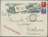 Regno - Vittorio Emanuele III - Busta commerciale illustrata raccomandata affrancata con 2 lire