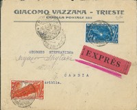 Regno - Vittorio Emanuele III - Busta espresso affrancata con 1,25 lire Marcia su Roma (336)