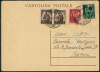 Regno - Luogotenenza - Intero postale da 30 cent Mazzini (C112)