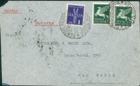 Regno - Posta Aerea - Aerogramma affrancato con 1 lira + due 5 lire Imperiale (14 + due 16)