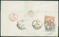 Regno - Segnatasse - Lettera da Valparaiso (Cile) tassata in arrivo a Genova 1.3.72