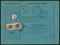 Regno - Segnatasse - Bollettino di spedizione tassato al retro