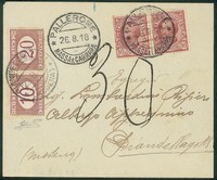 Regno - Segnatasse - Bustina tassata con 10 cent + 20 cent Segnatasse (21a + 22a)
