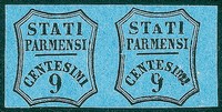 Antichi Stati Italiani - Parma - 1857 - Non Emessi - Coppia del 9 cent (2A/2Ab - segnatasse giornali)