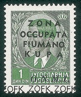 Occupazioni II guerra mondiale - Zona Fiumano Kupa - 1 din O.N.M.I. (33 varietà ab)