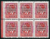 Occupazioni II guerra mondiale - Zona Fiumano Kupa - 1942 - Blocco di sei del 1,50 din