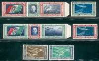 Colonie - Emissioni generali - 1933 - Crociera Aerea del Decennale - Trittico + le due serie Cirenaica e Tripolitania (28/29 + 18/19 + 28/29)
