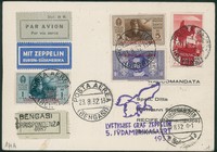 Colonie - Egeo - V Volo in Sud America - Bengasi 23.8.32 - cartolina del volo Zeppelin (Longhi 116)
