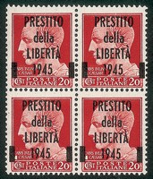 C.L.N. - Viareggio/Lucca - 1945 - Viareggio - Quartina del 20 cent