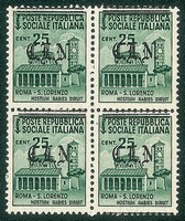 C.L.N. - Torino - 1945 - 25 cent (Unificato 6 - Errani 6  varietà b)