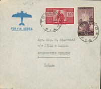 Repubblica - Aerogramma affrancato con 50 lire + 100 lire Democratica (564 + 565)