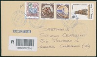 Repubblica - Raccomandata affrancata con 2,80 â¬ (2739) con dentellatura fortemente spostata