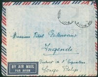 Europa e Oltremare - Belgio - 1955 - Bruxelles Leopoldville - aerogramma per il Congo con timbro 'posta recuperata'