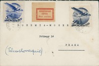 Europa e Oltremare - Russia - Aerogramma affrancato con 5 k + 50 k (41 + 44) da Mosca a Praga del 15.8.34