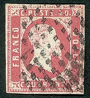Antichi Stati Italiani - Sardegna - 1851 - 40 cent rosa carminio vivo (3a)