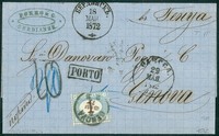 Europa e Oltremare - Ucraina - Lettera da Berdiansk per Genova via Venezia tassata con 1 lira Segnatasse (11) del 18.5.72