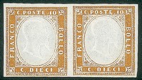 Antichi Stati Italiani - Sardegna - 1862 - 10 cent arancio ocra (14De)