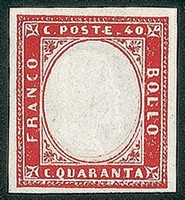 Antichi Stati Italiani - Sardegna - 1861 - 40 cent rosso carminio (16D)