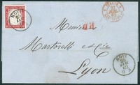 Antichi Stati Italiani - Sardegna - Lettera con 40 cent rosso carminio (16D)