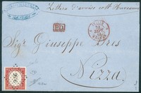 Antichi Stati Italiani - Sardegna - Lettera con 40 cent rosa vermiglio smorto (16Ea)
