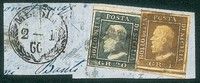 Antichi Stati Italiani - Sicilia - Affrancatura di 21 grana su frammento composta da 1 grano bruno ruggine (3)